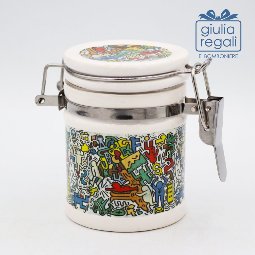 Barattolino ermetico in ceramica linea Graffiti