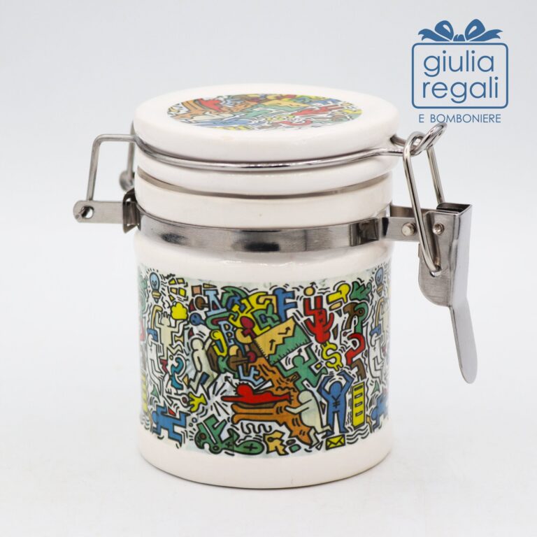 Barattolino ermetico in ceramica linea Graffiti