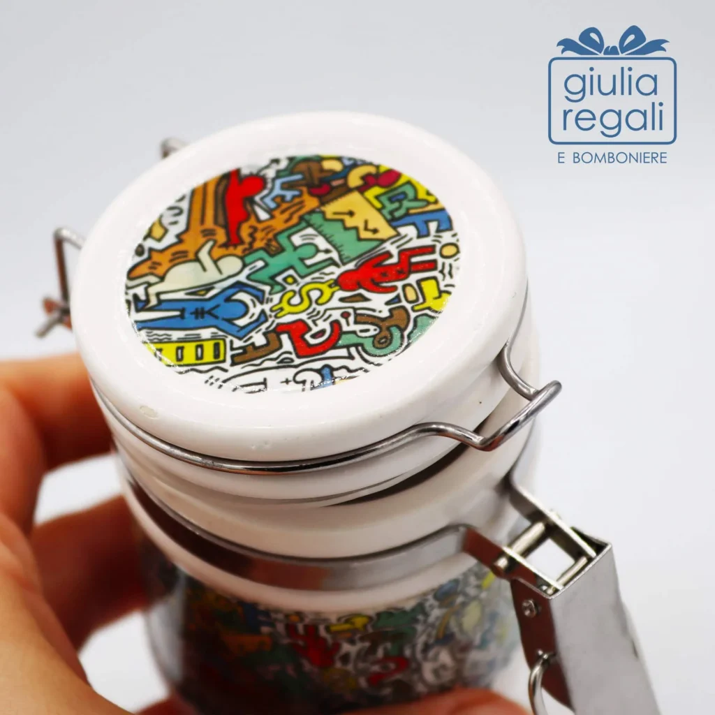 Barattolino ermetico in ceramica linea Graffiti