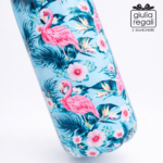 Borraccia termica in acciaio decorata a fiori base celeste - 500 ml - immagine 2