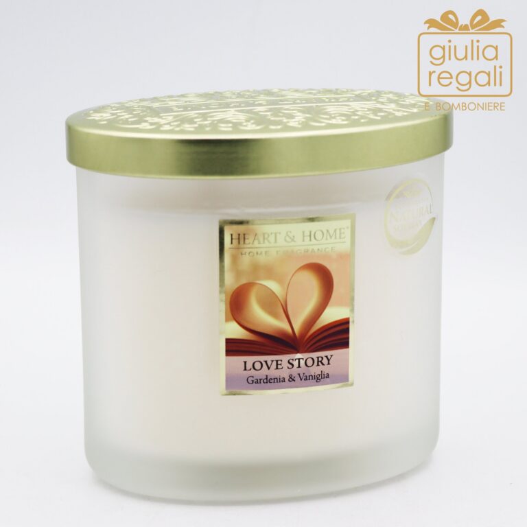 Candela profumata Gardenia e Vaniglia - Love Story doppio stoppino 220 g