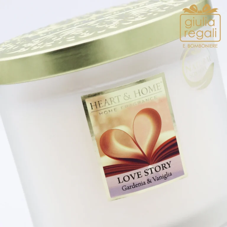 Candela profumata Gardenia e Vaniglia - Love Story doppio stoppino 220 g
