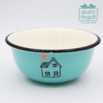 Ciotola Verde acqua con Casetta in Ceramica