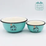 Ciotola Verde acqua con Casetta in Ceramica