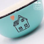 Ciotola Verde acqua con Casetta in Ceramica