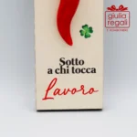 Cornetto Fortuna Lavoro quadretto in legno artigianale