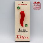 Cornetto Fortuna quadretto in legno artigianale