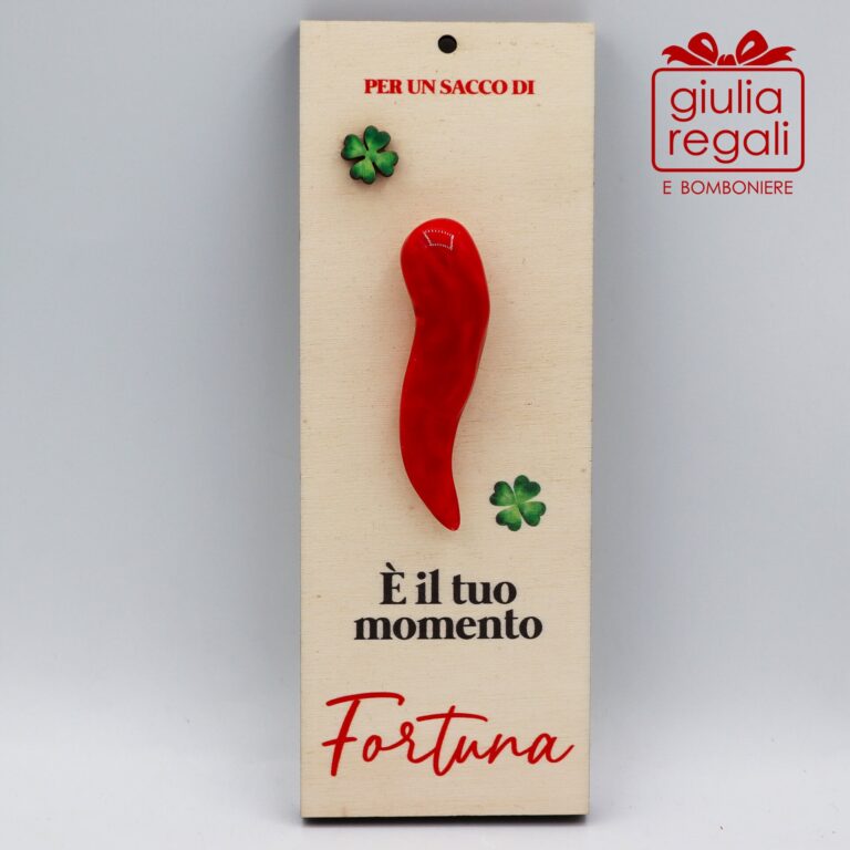 Cornetto Fortuna quadretto in legno artigianale