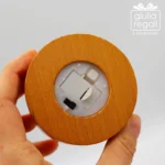 Lampada mappamondo in vetro con base in legno - luce LED a batterie