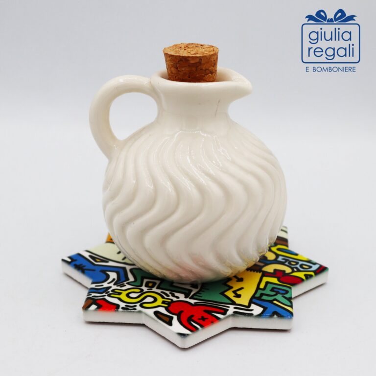 Oliera in ceramica con piattino Collezione Graffiti Cuorematto