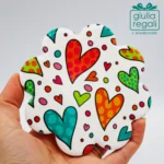 Oliera in ceramica con sottopiatto cuori Cuorematto