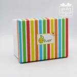 Oliera in ceramica decorata a pois colorati - 8x7 cm con scatola