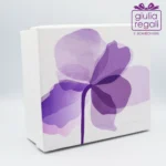 Orologio da tavolo in legno fiore viola - Made in Italy