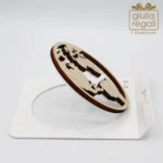 Portacellulare e tablet in legno con mappamondo - base in metallo