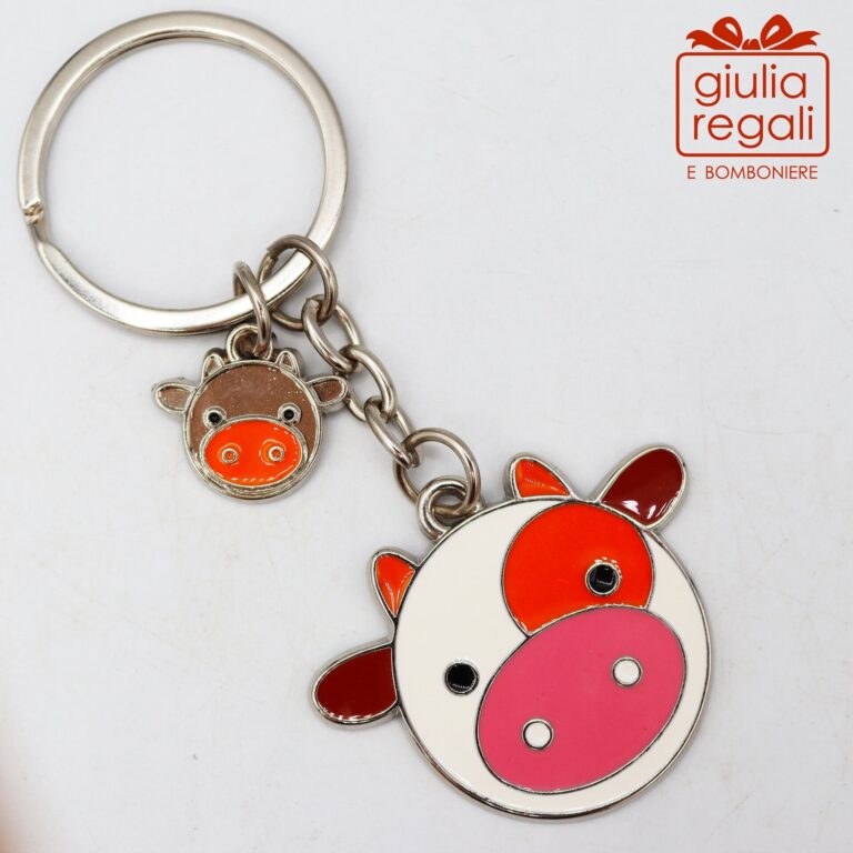 Portachiavi mucca smaltato