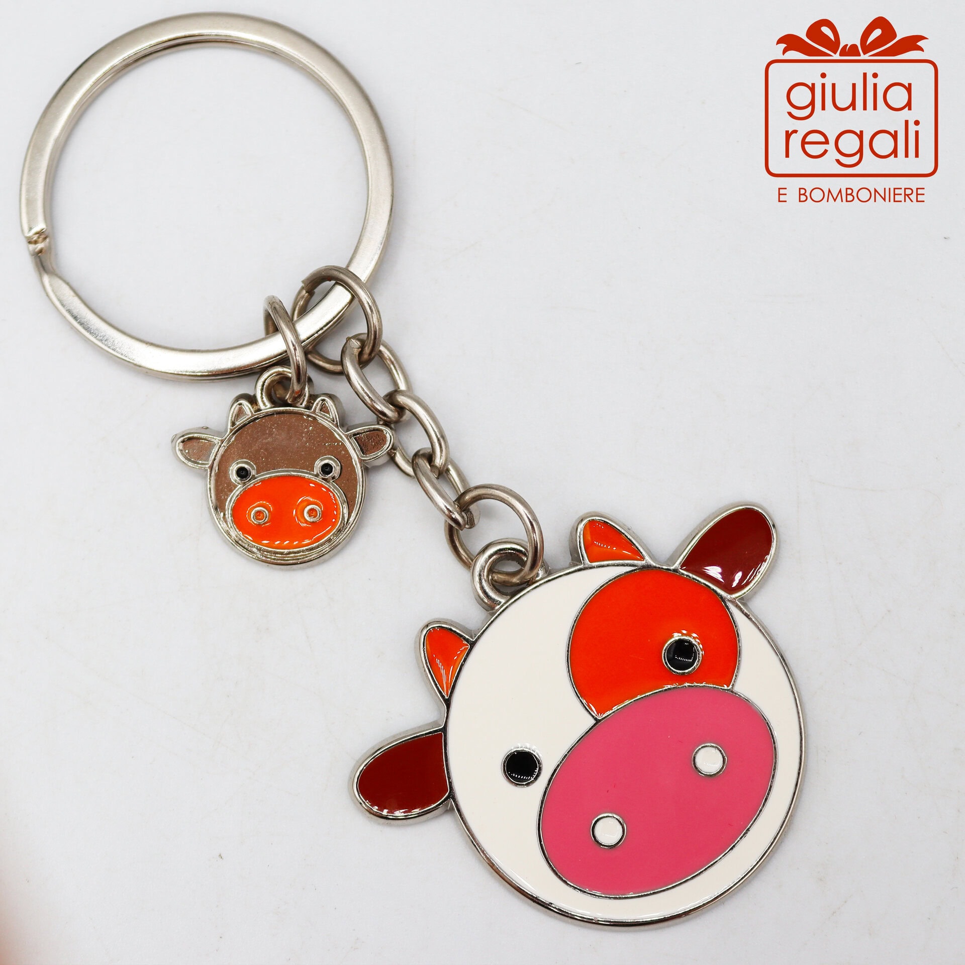 Portachiavi mucca smaltato - 01 Portachiavi mucca smaltato