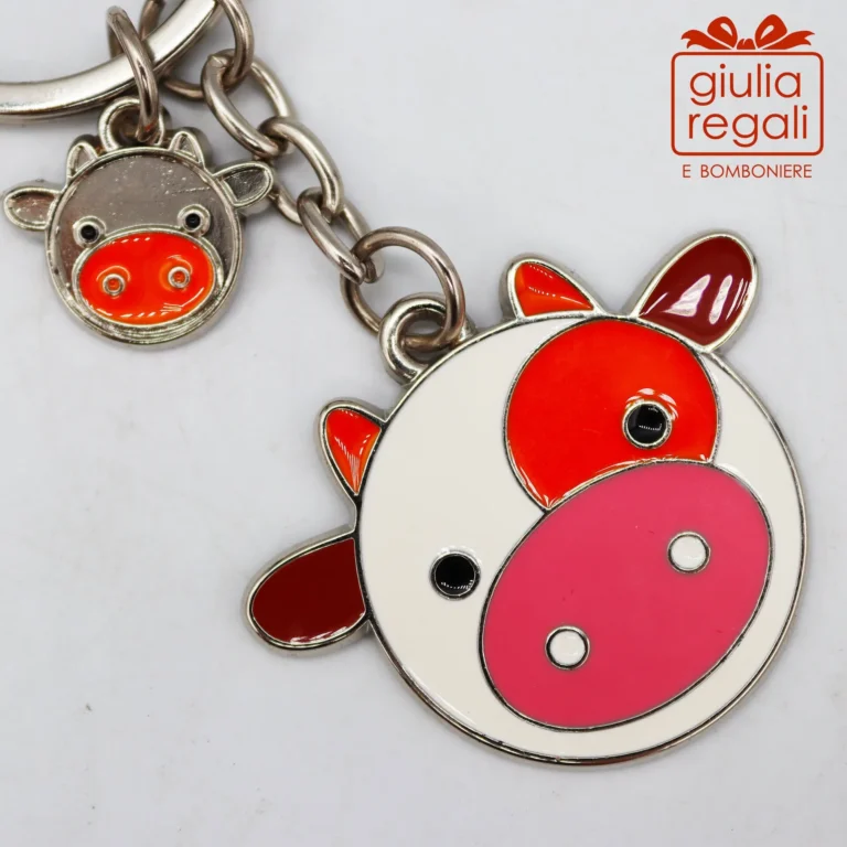 Portachiavi mucca smaltato