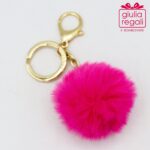 Portachiavi pom pom fucsia