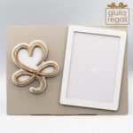 Portafoto magnetico con cuore infinito in legno - pannello metallo Made in Italy 23x17 cm
