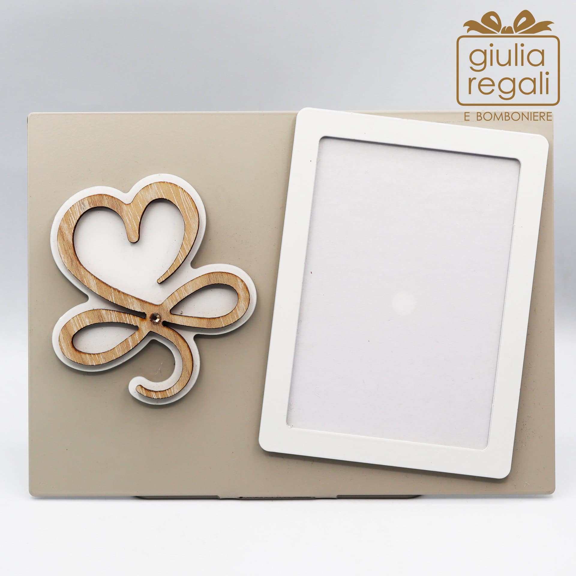 Portafoto magnetico con cuore infinito in legno - pannello metallo Made in Italy 23x17 cm - 01 Portafoto magnetico con cuore infinito in legno - pannello metallo Made in Italy 23x17 cm