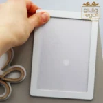 Portafoto magnetico con cuore infinito in legno - pannello metallo Made in Italy 23x17 cm