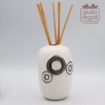 Profumatore ambiente Cuorematto in porcellana bianca con cristalli - 9,5 cm