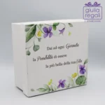 Profumatore ambiente in metallo fiori viola e farfalla - Made in Italy