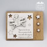 Quadretto in legno Piccolo Principe aereo volpe con frase