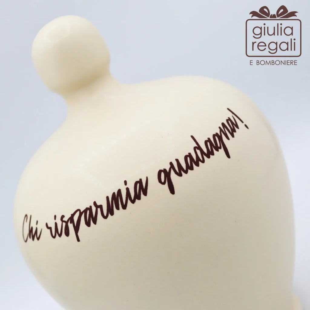 Salvadanaio in ceramica Chi risparmia guadagna