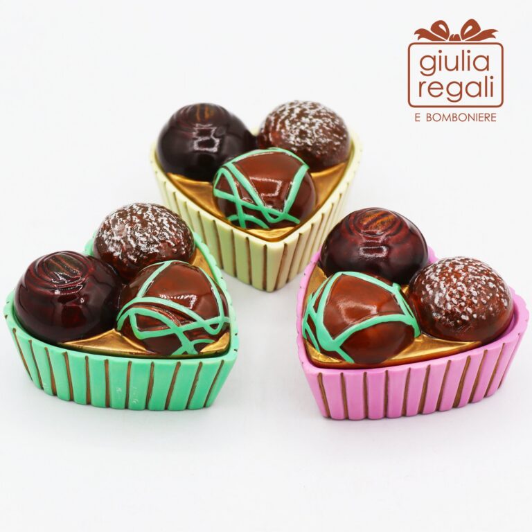 Scatolina Pasticcini in Porcellana a Forma di Cuore - Contenitore Decorativo