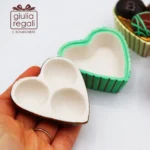 Scatolina Pasticcini in Porcellana a Forma di Cuore - Contenitore Decorativo