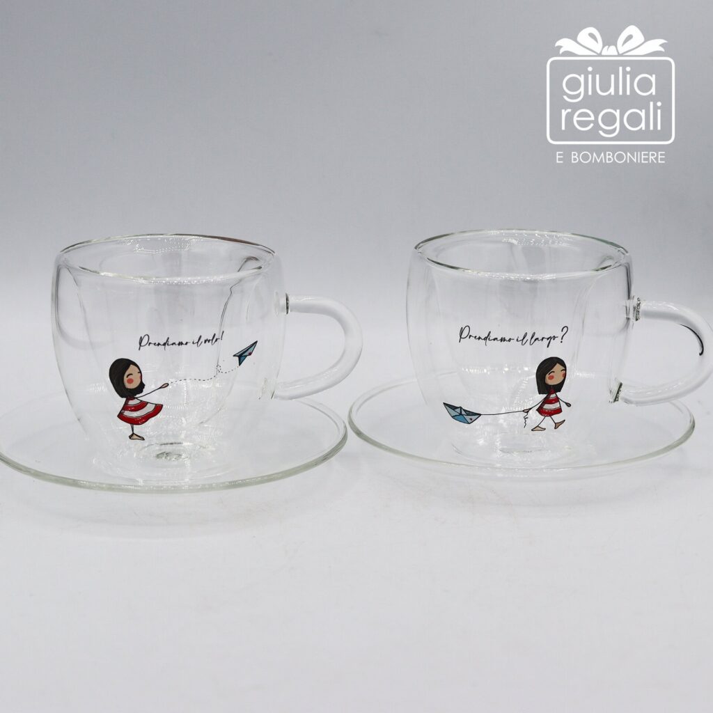 Set 2 tazzine con piattini La Tipa per Cuorematto