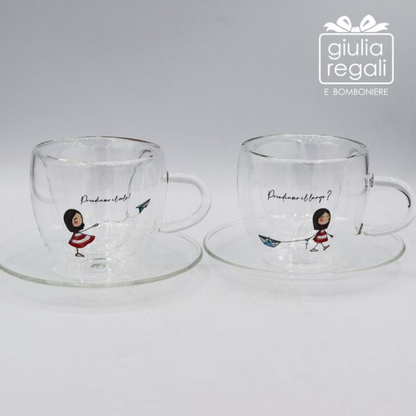 Set 2 tazzine con piattini La Tipa per Cuorematto