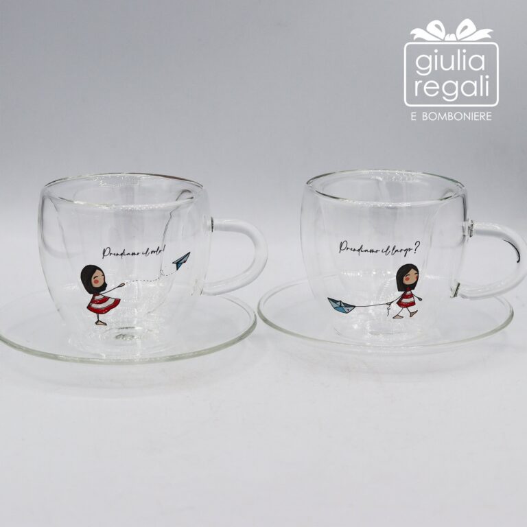 Set 2 tazzine con piattini La Tipa per Cuorematto