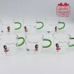 Set 6 tazzine in vetro La Tipa per Cuorematto 80 ml