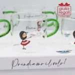 Set 6 tazzine in vetro La Tipa per Cuorematto 80 ml