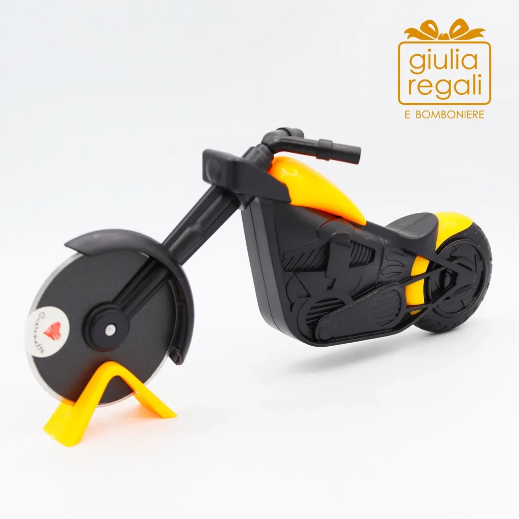Tagliapizza moto Cuorematto nera e arancione