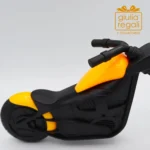 Tagliapizza moto Cuorematto nera e arancione