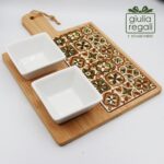 Tagliere con 2 piattini Cuorematto linea Amalfi