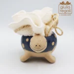 Tartaruga portaoggetti in porcellana con lavetta - stile marino