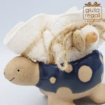 Tartaruga portaoggetti in porcellana con lavetta - stile marino