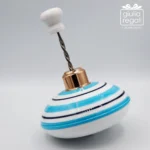 Trottola in porcellana con ingranaggio Celeste - immagine 2