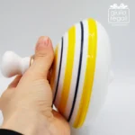 Trottola in porcellana con ingranaggio Gialla