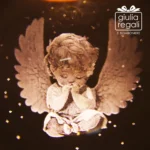 Sfera luminosa Angelo in cristallo con base LED