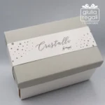 Scatola Sfera luminosa in cristallo con bolle e base LED