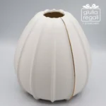 Vaso in porcellana con linea oro 15,6x16 cm Inoka Home Milano