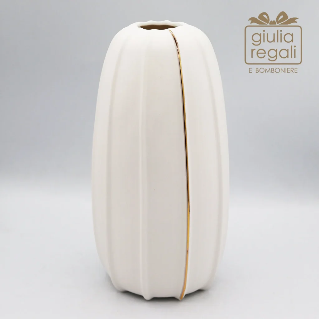 Vaso in porcellana con linea oro Inoka Home Milano