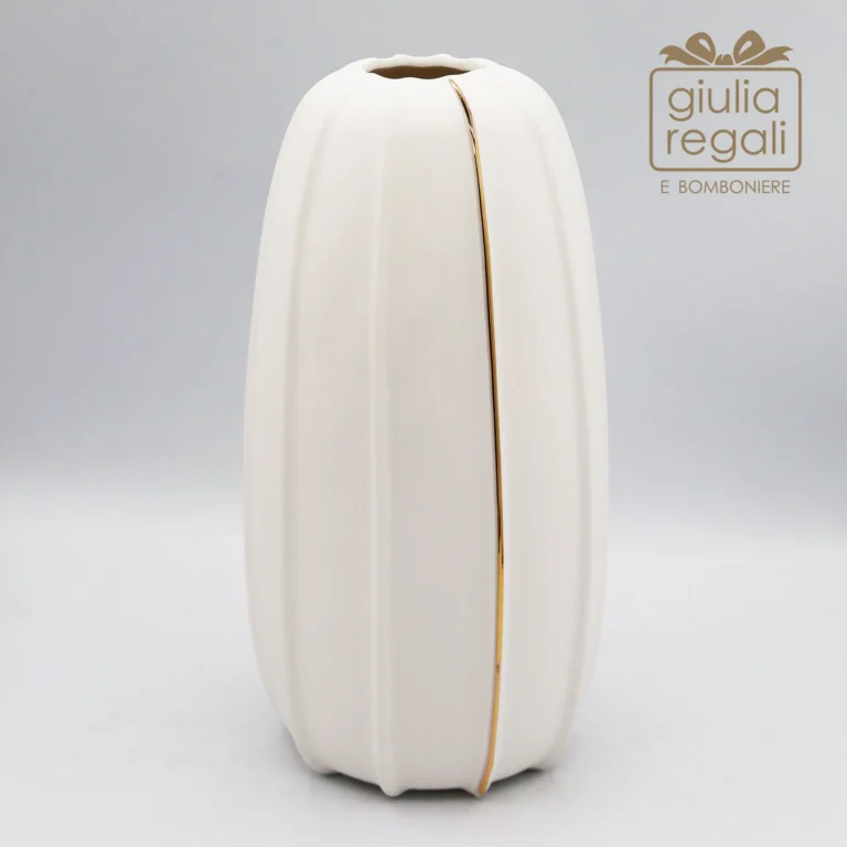 Vaso in porcellana con linea oro Inoka Home Milano