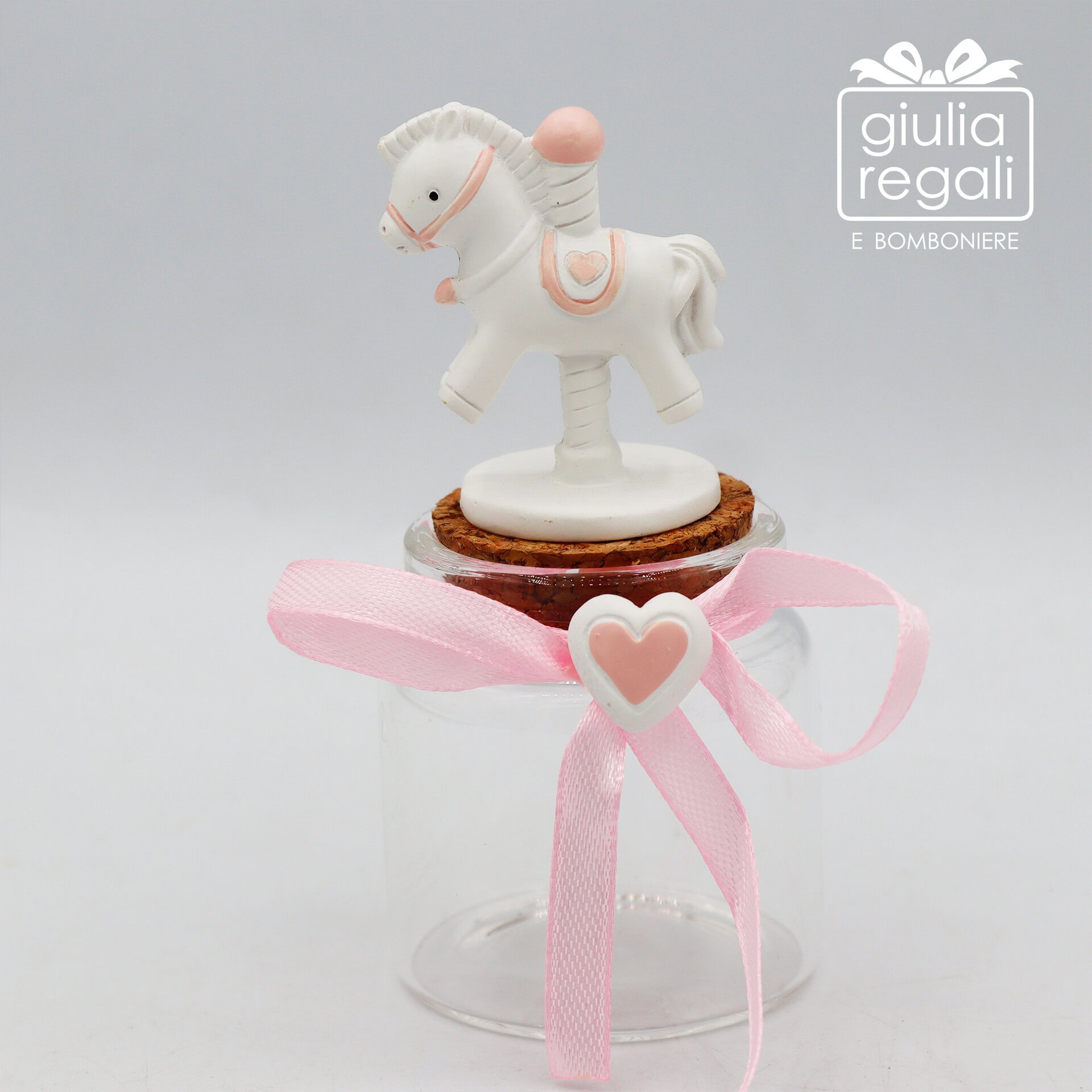 Barattolino plex cavallino giostra rosa - 01 Barattolino plex cavallino giostra rosa