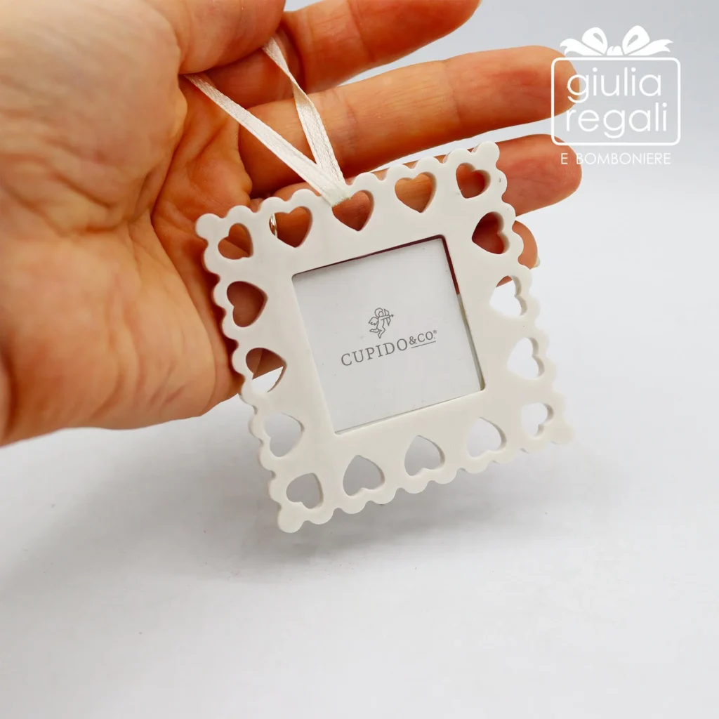 Bomboniera mini quadretto con cuoricini